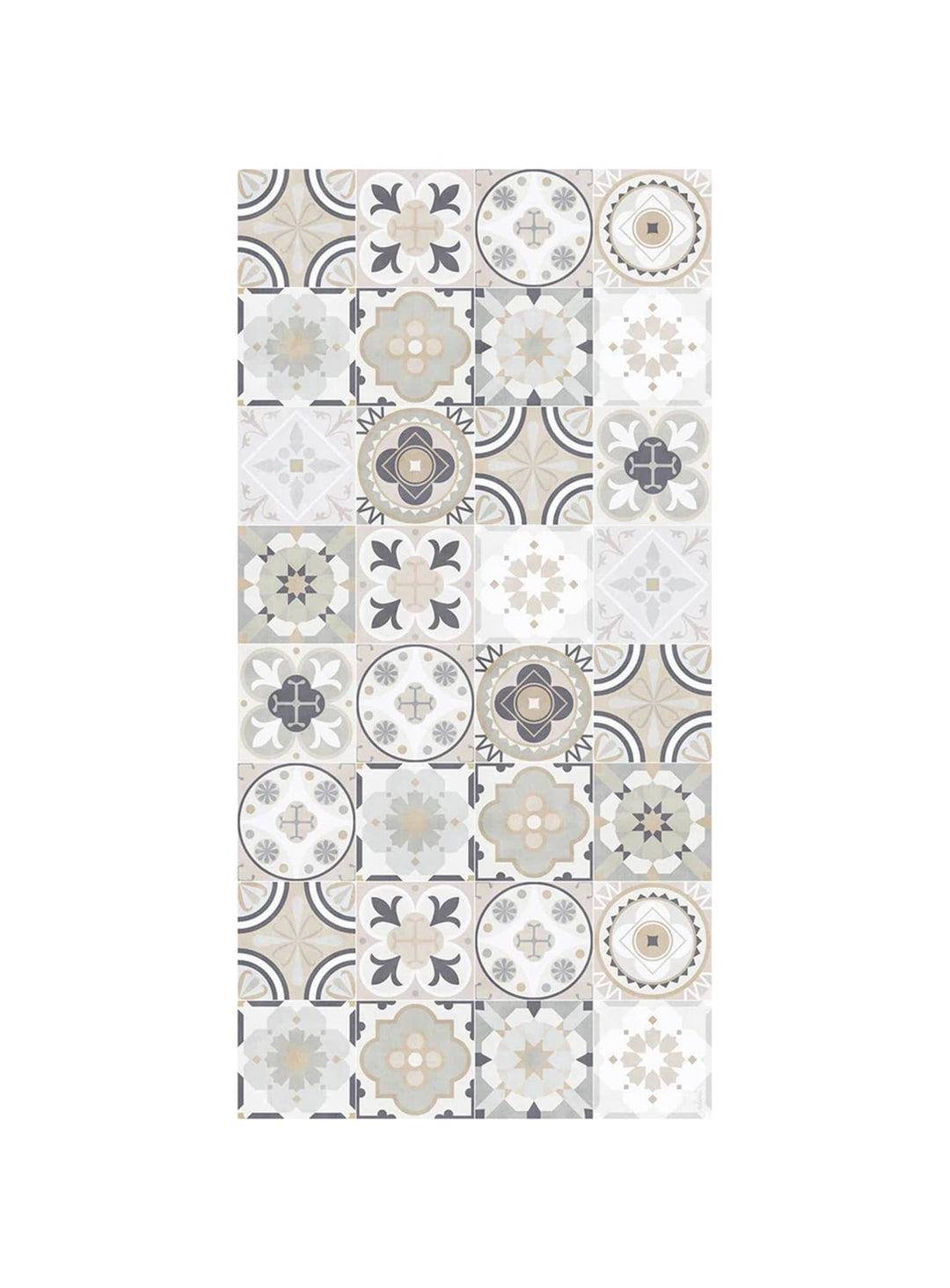 Découvrez le tapis Bluesky de D'Adama Alma, un tapis en vinyle antidérapant au design graphique et contemporain. beige