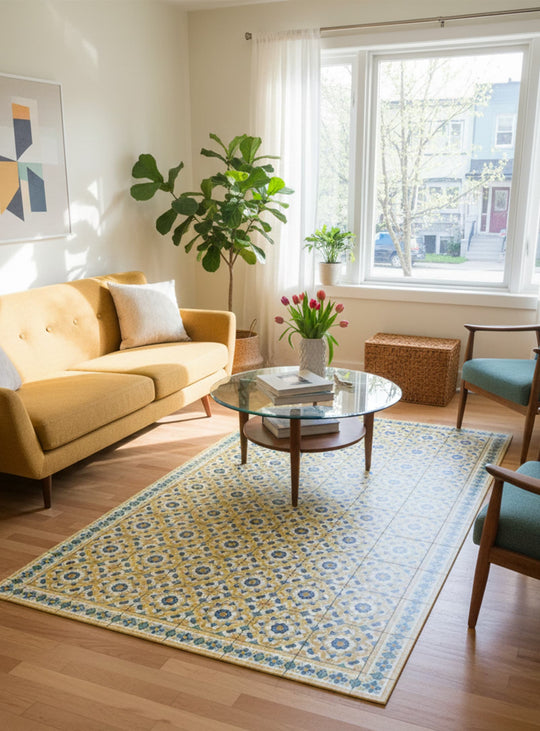 Tapis en vinyle Adama Alma Calidoscopi, imperméables et résistants aux accidents.