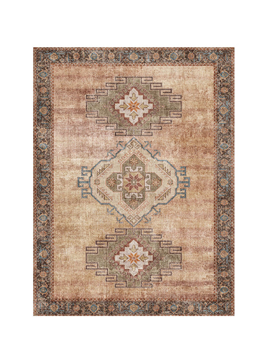 Tapis en vinyle Camina d’Adama Alma : antidérapant et imperméable. Brun.