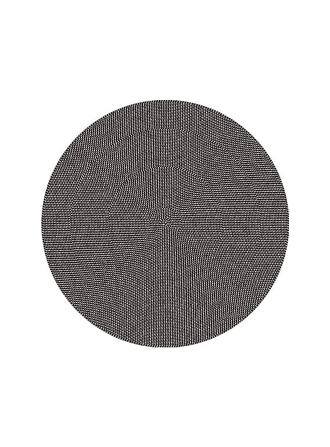 Tapis rond en vinyle Caracol d'Adama Alma, étanche et facile à nettoyer. noir