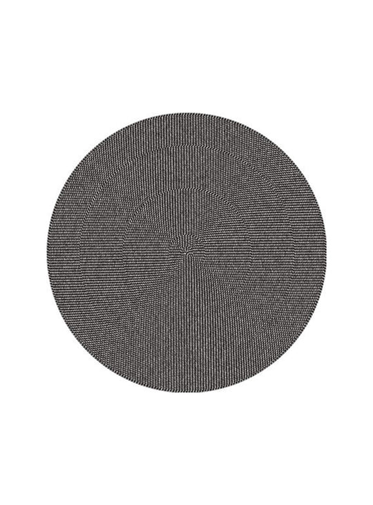 Tapis rond en vinyle Caracol d'Adama Alma, étanche et facile à nettoyer. noir