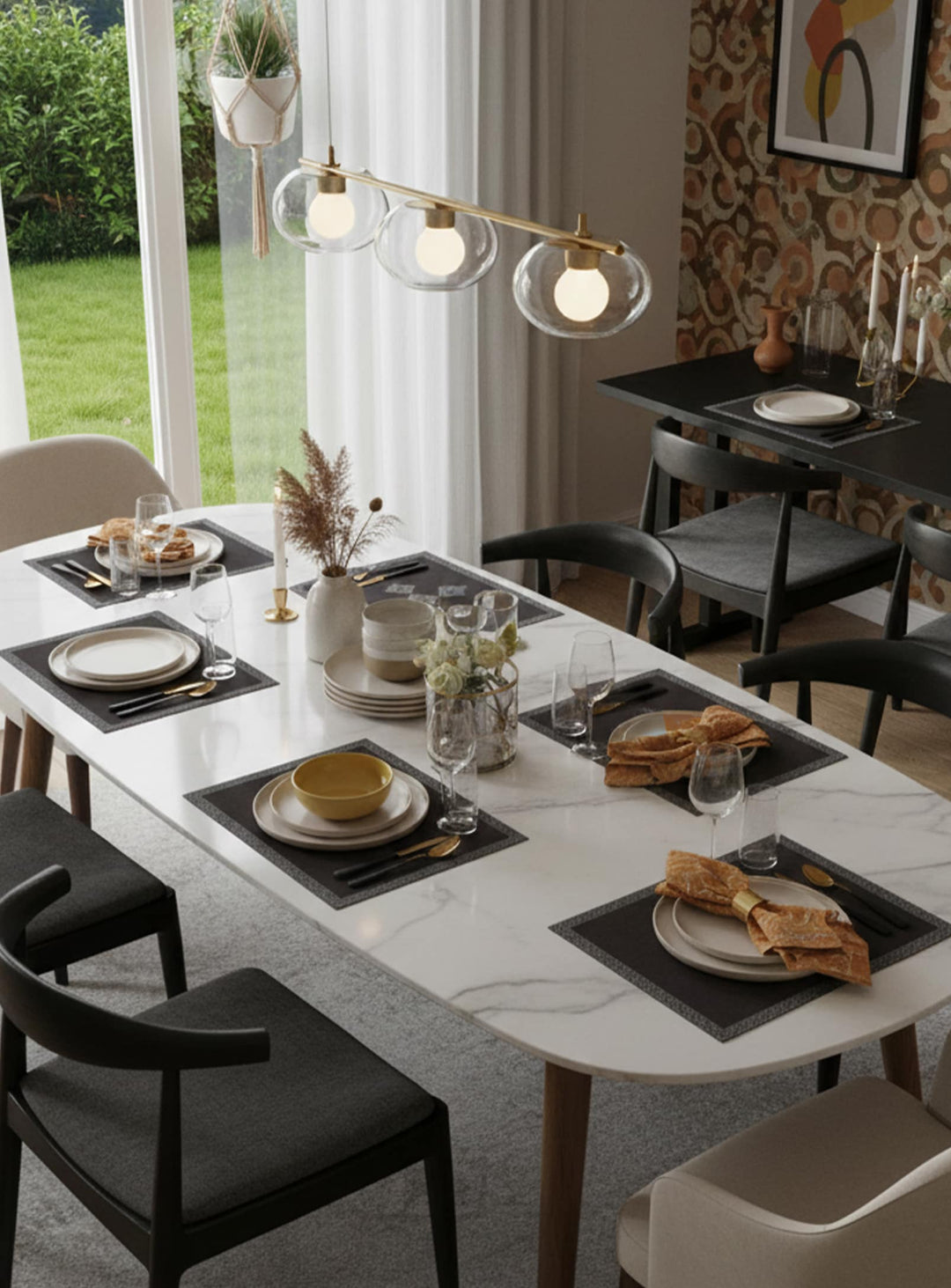 Napperons en vinyle Adama Alma Persan, motifs variés pour un style personnalisé. cusco noir