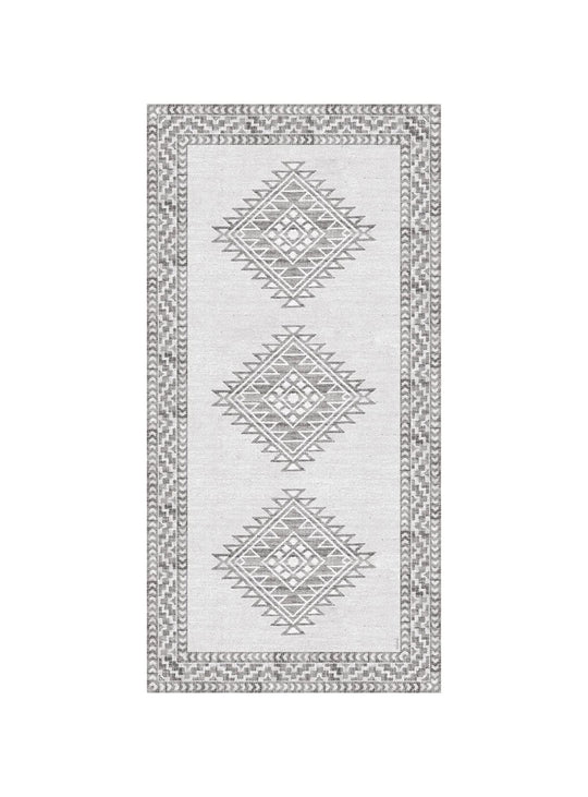 Tapis Cusco d'Adama Alma, vinyle résistant à l’eau et idéal pour zones à fort trafic. gris