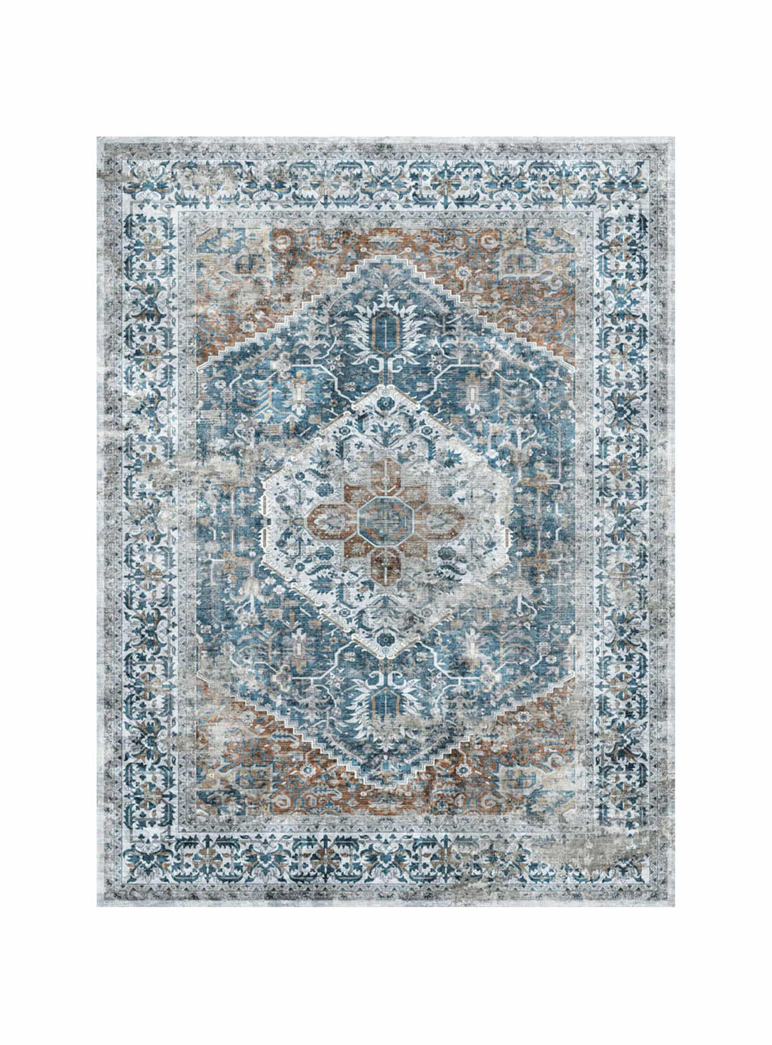 Tapis en vinyle David Adama Alma, résistant à l’eau et idéal pour zones à fort trafic. bleu foncé