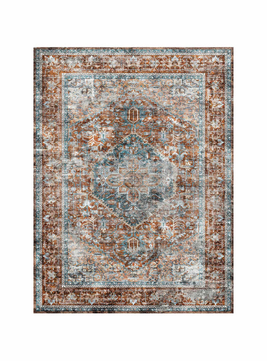 Tapis en vinyle David Adama Alma, hypoallergénique et sécuritaire pour animaux. brun