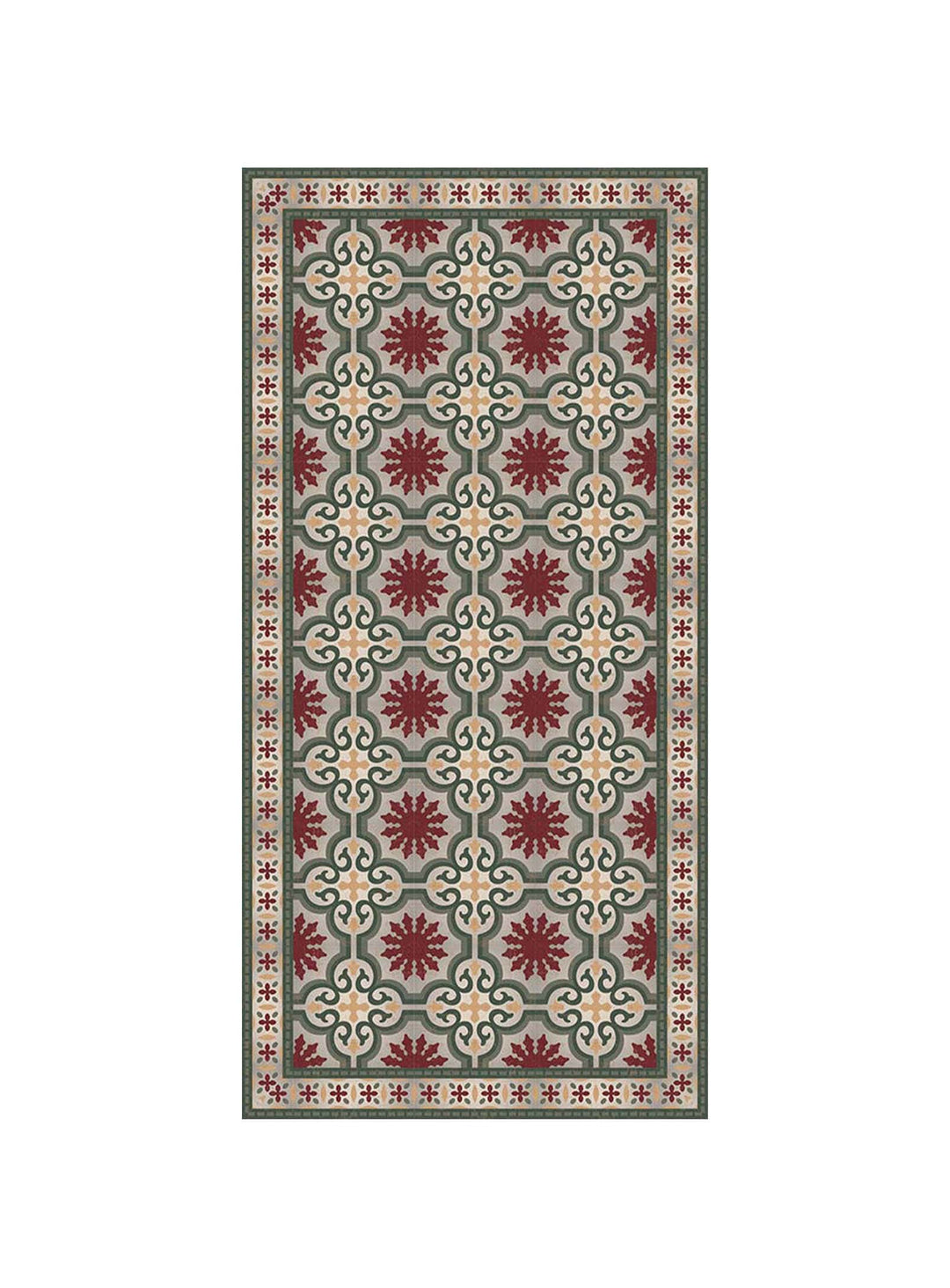 Tapis Dream Adama Alma, résistant à l’eau et parfait pour zones fréquentées. vert & rouge