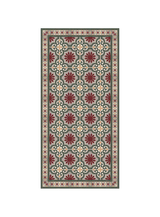 Tapis Dream Adama Alma, résistant à l’eau et parfait pour zones fréquentées. vert & rouge