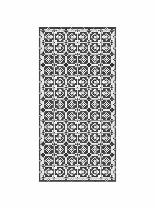 Tapis en vinyle Adama Alma Geo, faciles à nettoyer et adaptés aux foyers actifs. noir