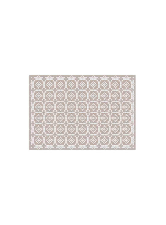 Napperons en vinyle Adama Alma Tuiles, parfaits pour une table moderne et originale. geo ocre