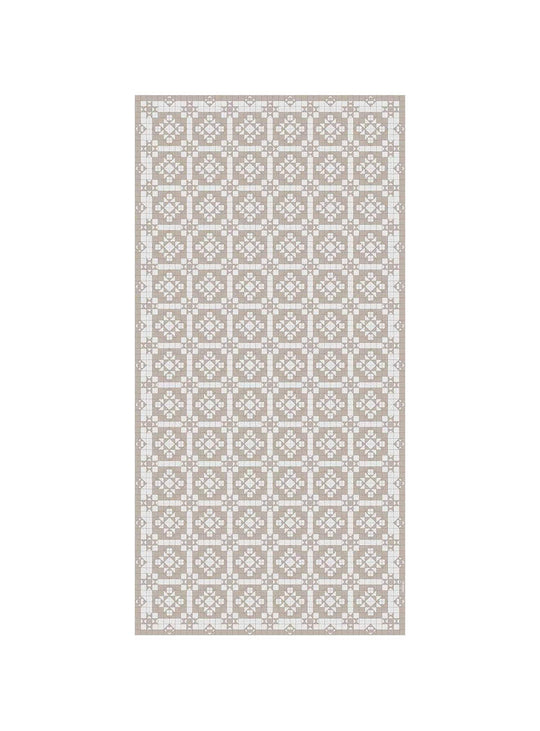 Tapis en vinyle Adama Alma Geo, antidérapants et idéals pour zones à fort trafic. ocre