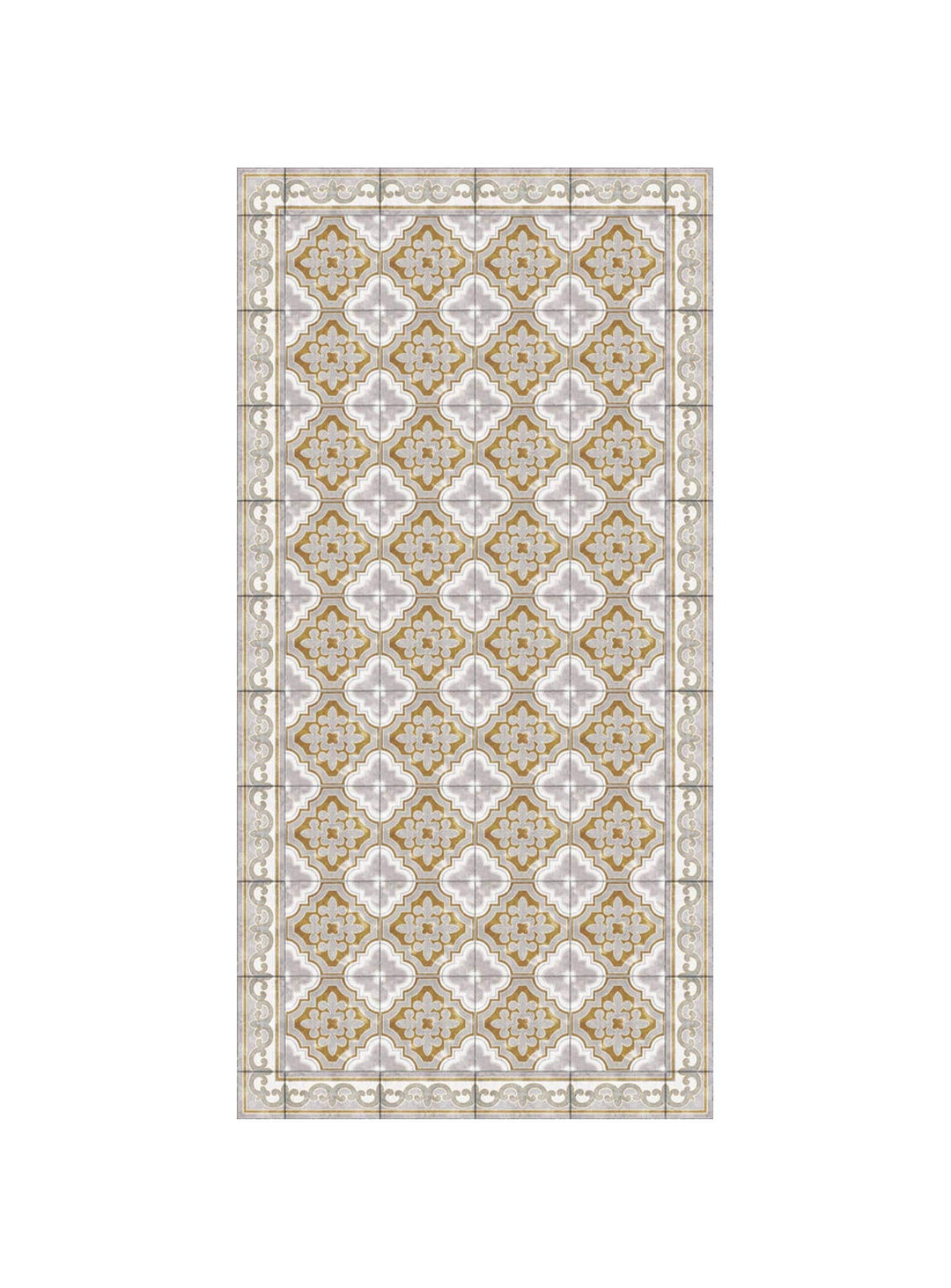 Tapis en vinyle Adama Alma Golden, antidérapants et idéals pour zones à fort trafic.