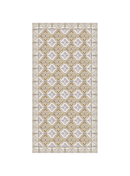 Tapis en vinyle Adama Alma Golden, antidérapants et idéals pour zones à fort trafic.