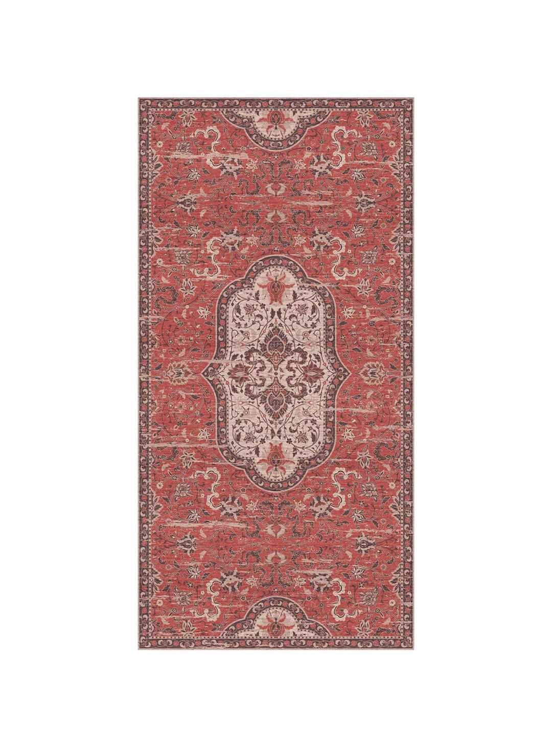 Tapis de vinyle Adama Alma Hamsa, imperméables et résistants aux déversements. rouge