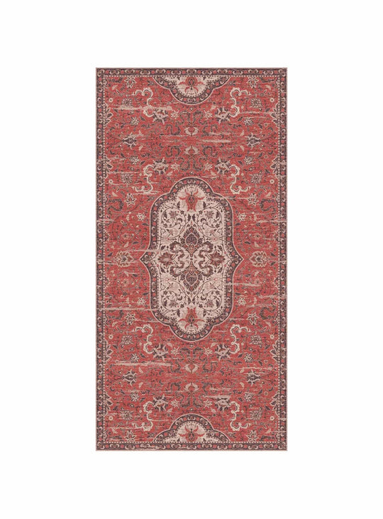 Tapis de vinyle Adama Alma Hamsa, imperméables et résistants aux déversements. rouge