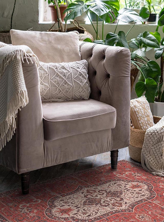 Tapis de vinyle Adama Alma Hamsa, hypoallergéniques et sûrs pour les animaux. rouge