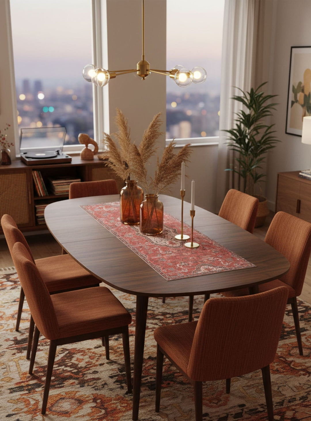 Chemins de table en vinyle Adama Alma Persan, ambiance chaleureuse et sophistiquée. hamsa rouge