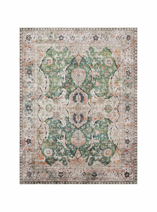 Tapis en vinyle Hannah Adama Alma, entretien facile, parfait pour familles actives. vert