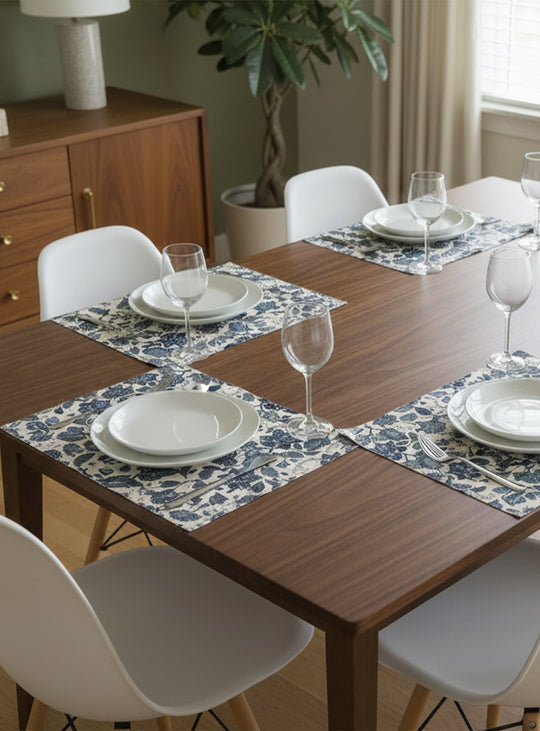 Napperons en vinyle Adama Alma Modern, solides et décoratifs pour votre table. jacobean bleu