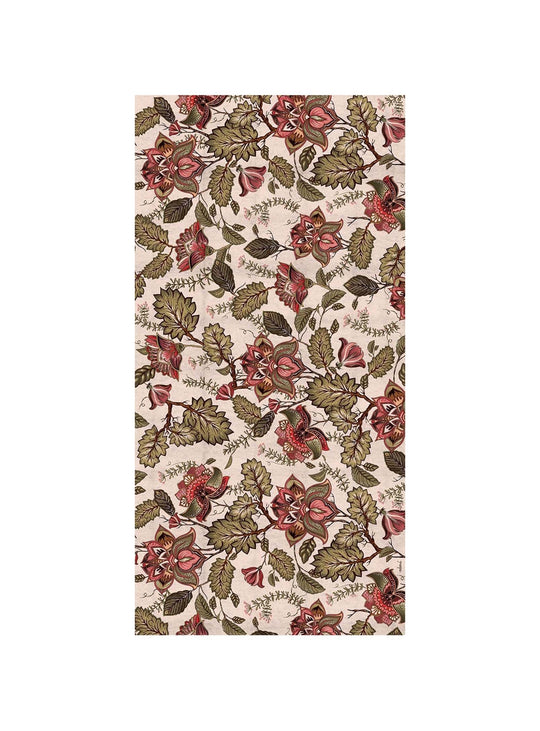 Tapis en vinyle Adama Alma Jacobean, faciles à nettoyer et adaptés aux foyers actifs. vert