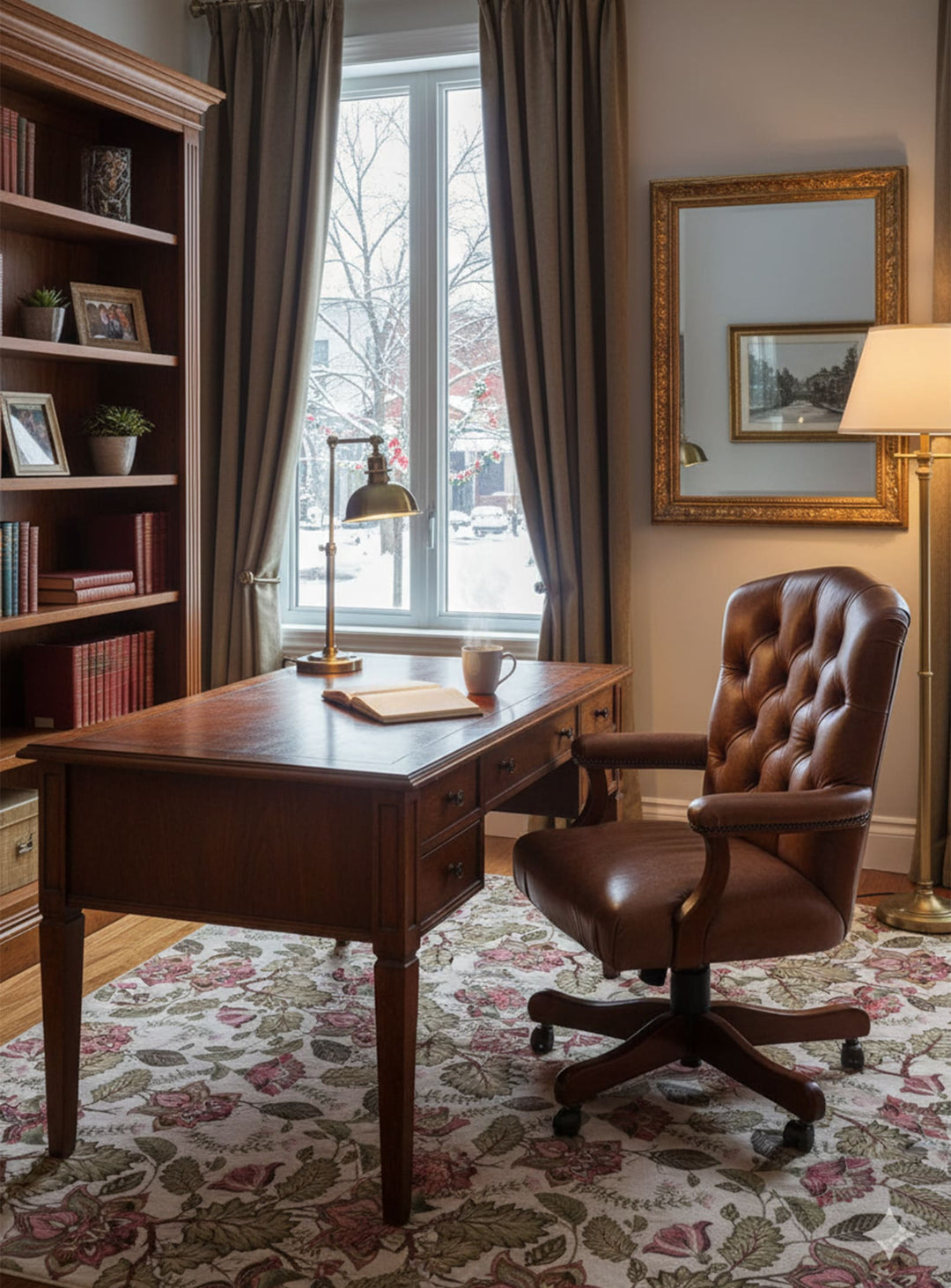 Tapis en vinyle Adama Alma Jacobean, élégants et adaptés à toutes les pièces. vert
