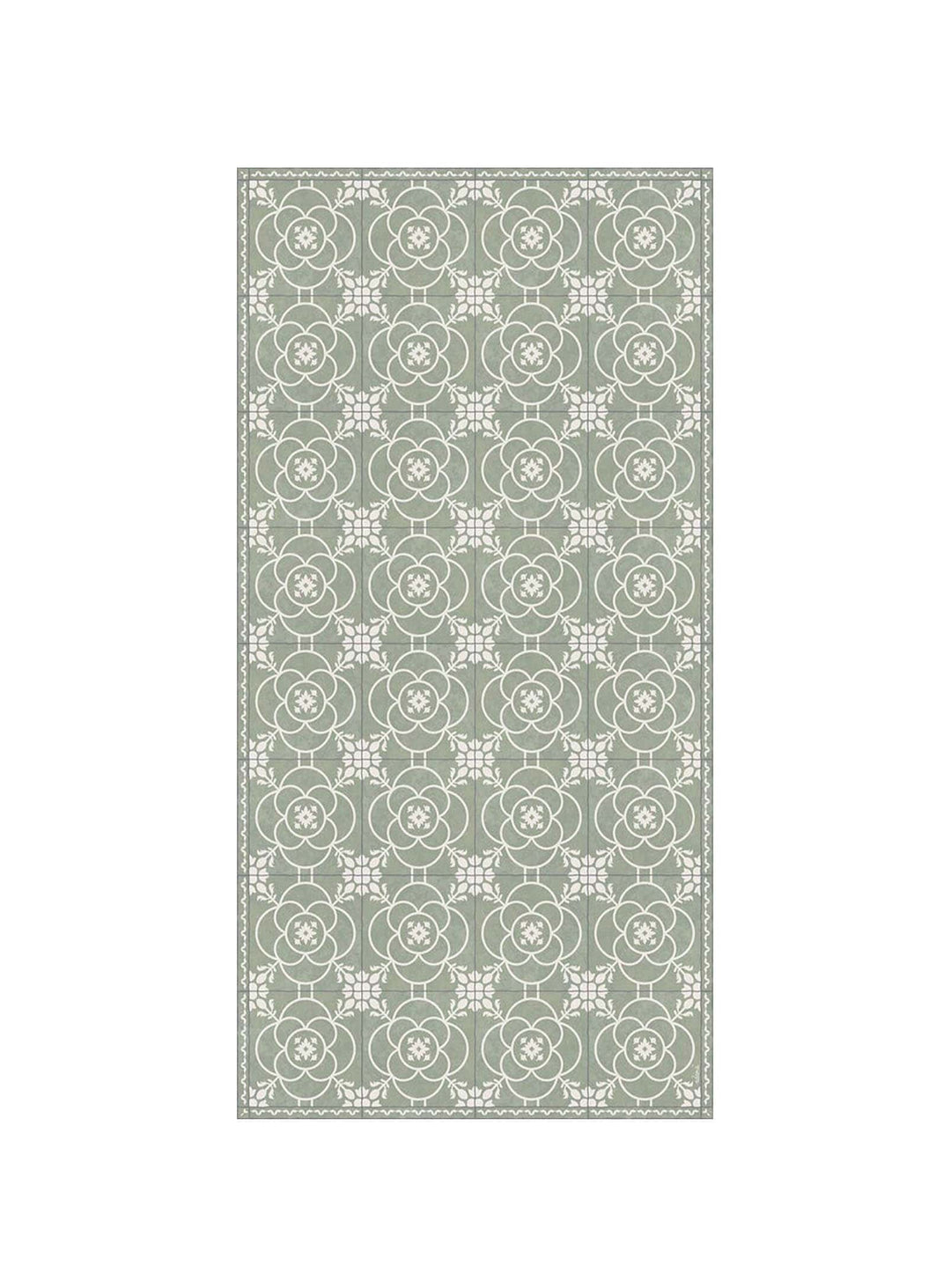 Tapis en vinyle Adama Alma Lisa, faciles à nettoyer et adaptés aux foyers actifs. vert