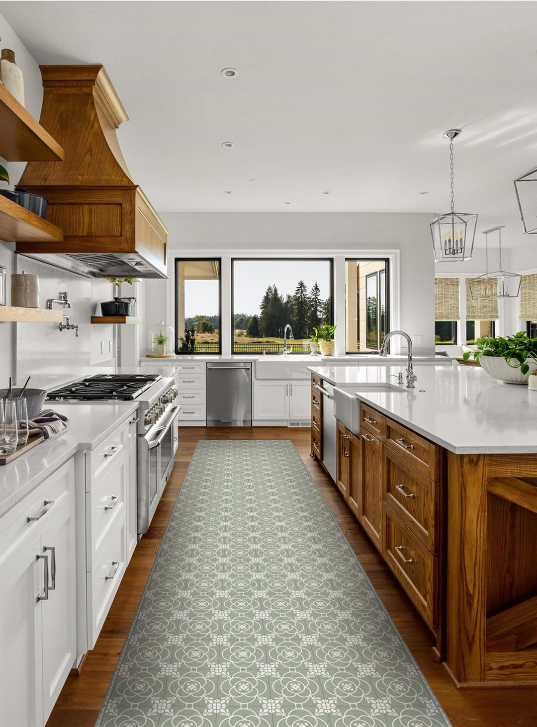 Tapis en vinyle Adama Alma Lisa, durables et parfaits pour un intérieur élégant. vert