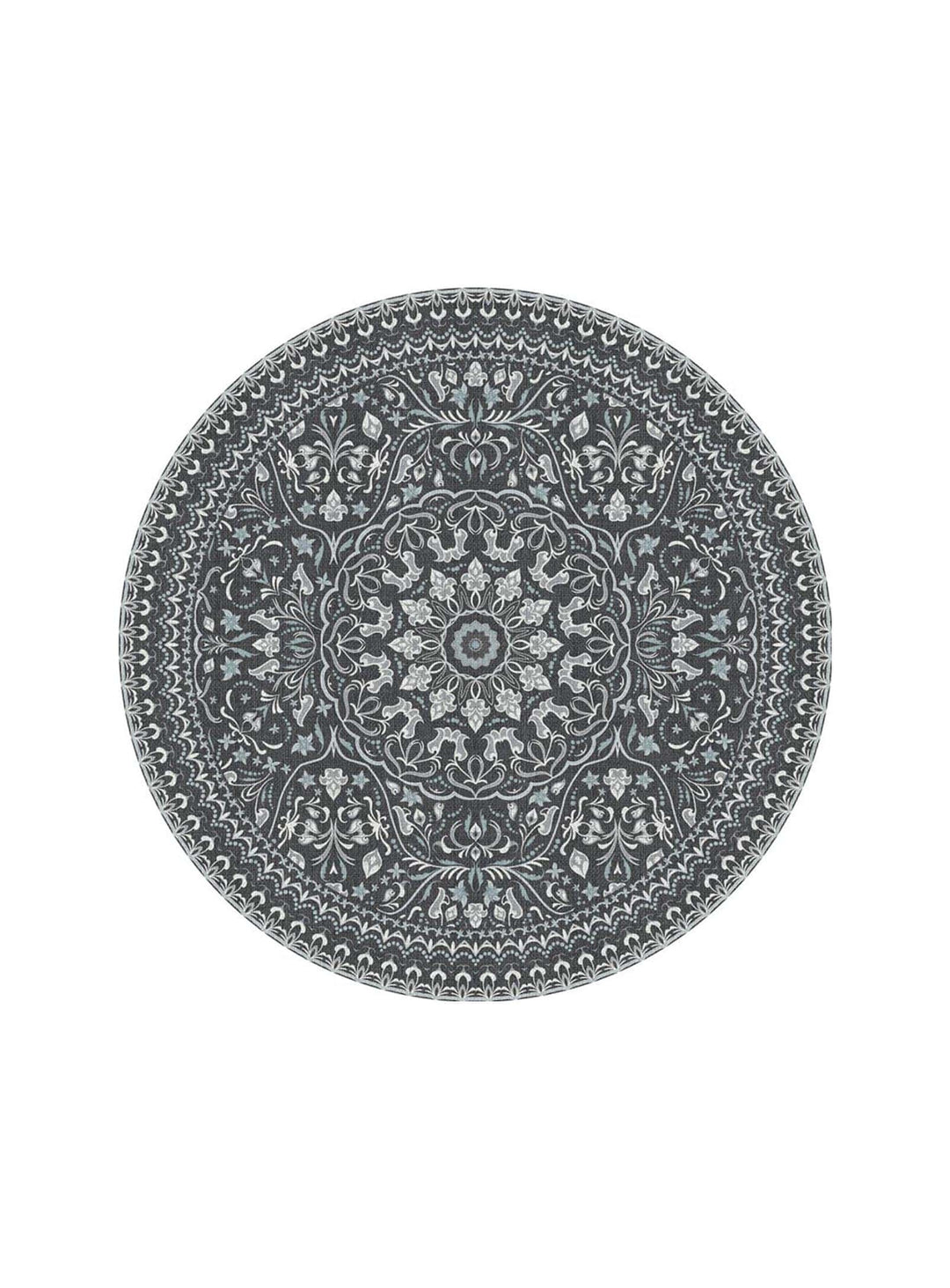 Tapis ronds en vinyle Adama Alma Mali, résistants et imperméables pour la maison. noir