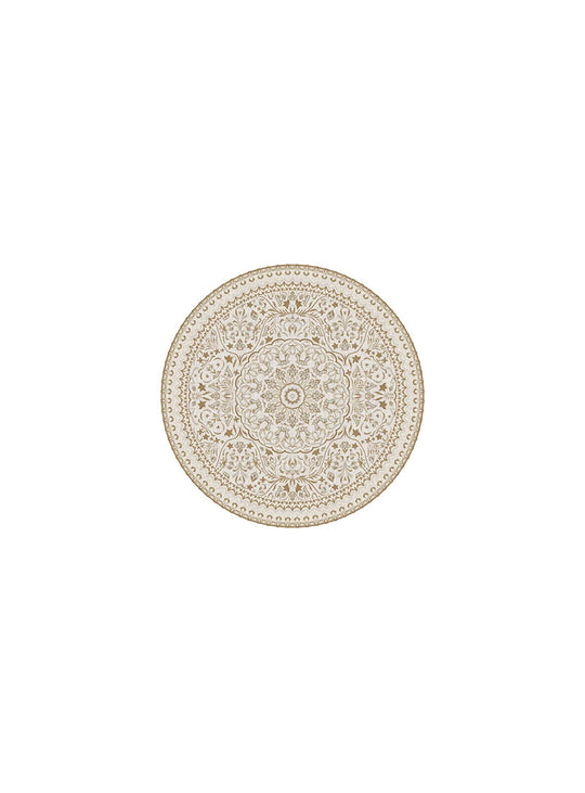 Napperons en vinyle ronds Adama Alma, une touche artistique à chaque repas. mali ocre