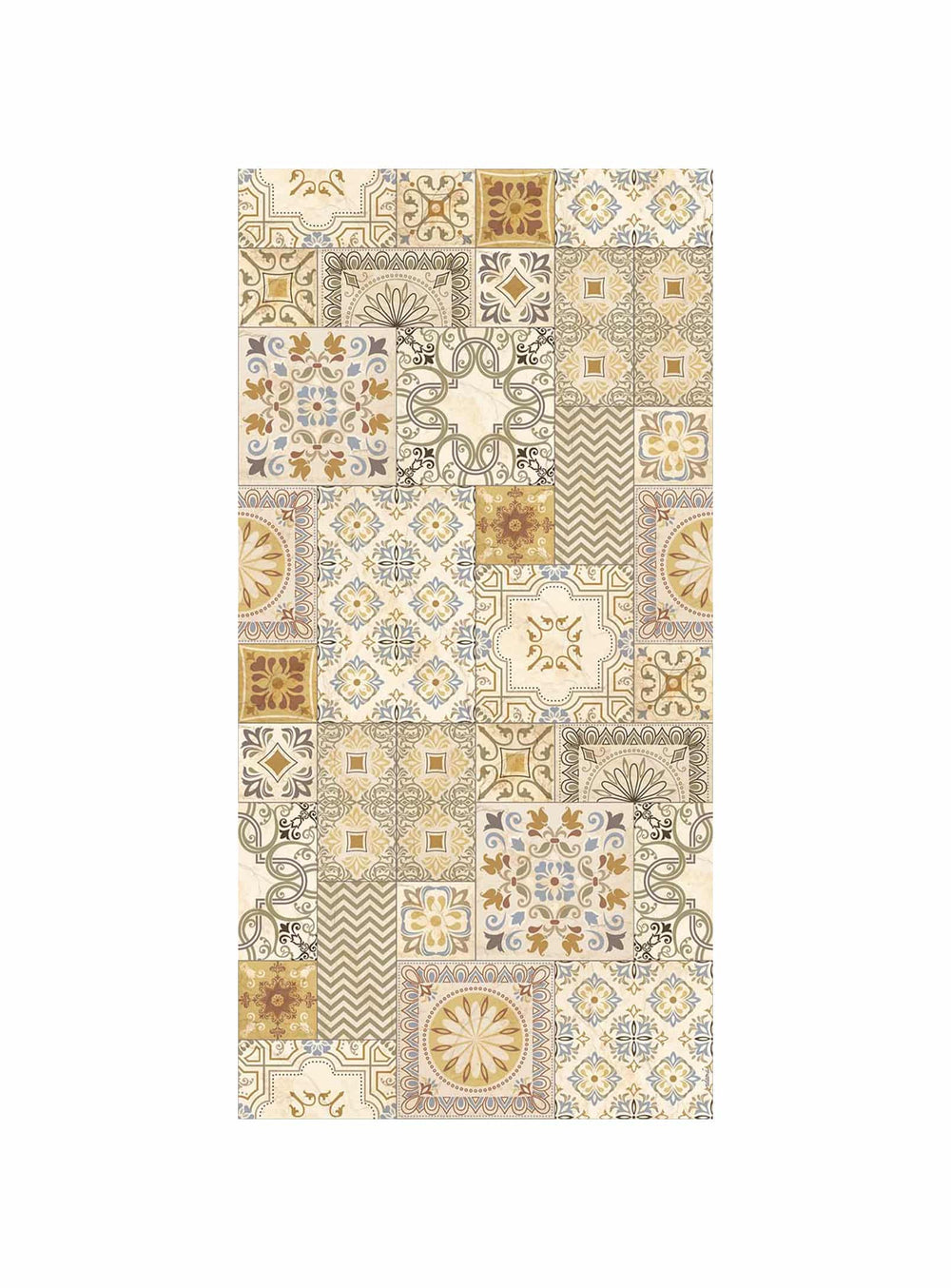Découvrez le tapis Maple d'Adama Alma, un tapis en vinyle aux tons bruns et beiges, résistant et facile à entretenir.