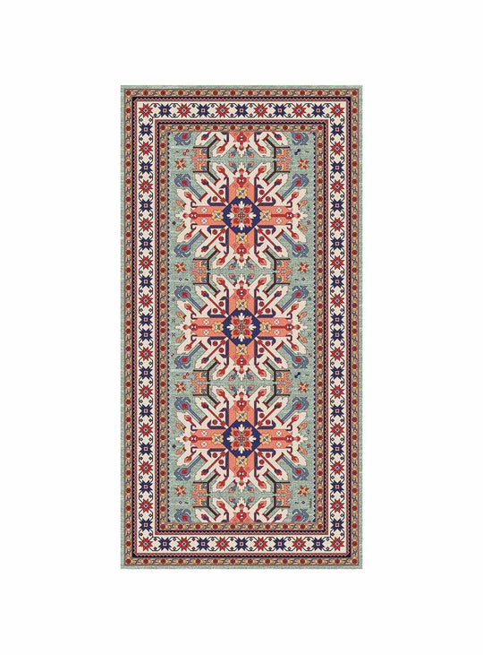 Tapis en vinyle Adama Alma Mullah, faciles à nettoyer et adaptés aux foyers actifs. vert