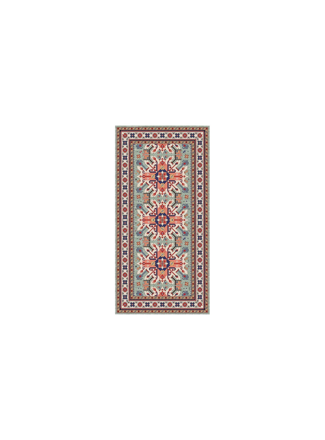 Chemins de table en vinyle Adama Alma Persan, idéals pour une table raffinée. mullah vert