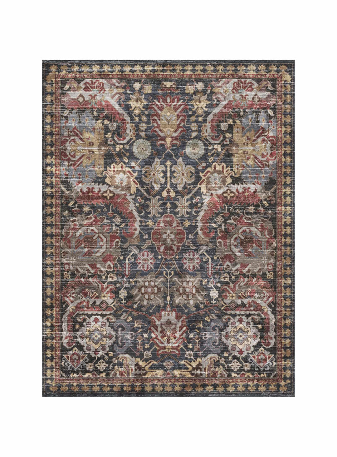 Tapis en vinyle Naomi Adama Alma, résistant à l’eau et parfait pour un entretien facile. bleu