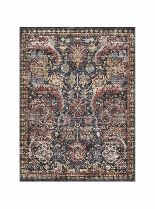 Tapis en vinyle Naomi Adama Alma, résistant à l’eau et parfait pour un entretien facile. bleu