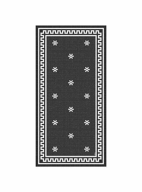 Tapis en vinyle Adama Alma Tuxedo, faciles à nettoyer et adaptés aux foyers actifs. noir