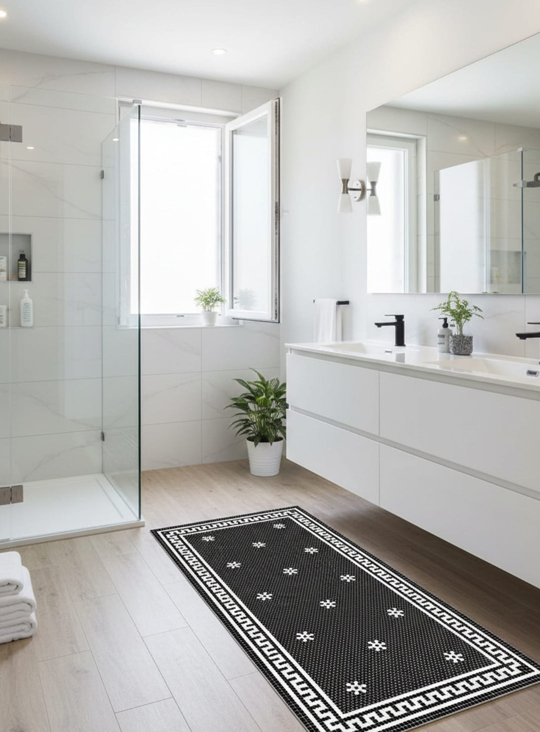 Tapis en vinyle Adama Alma Tuxedo, durables et parfaits pour un intérieur stylé. noir