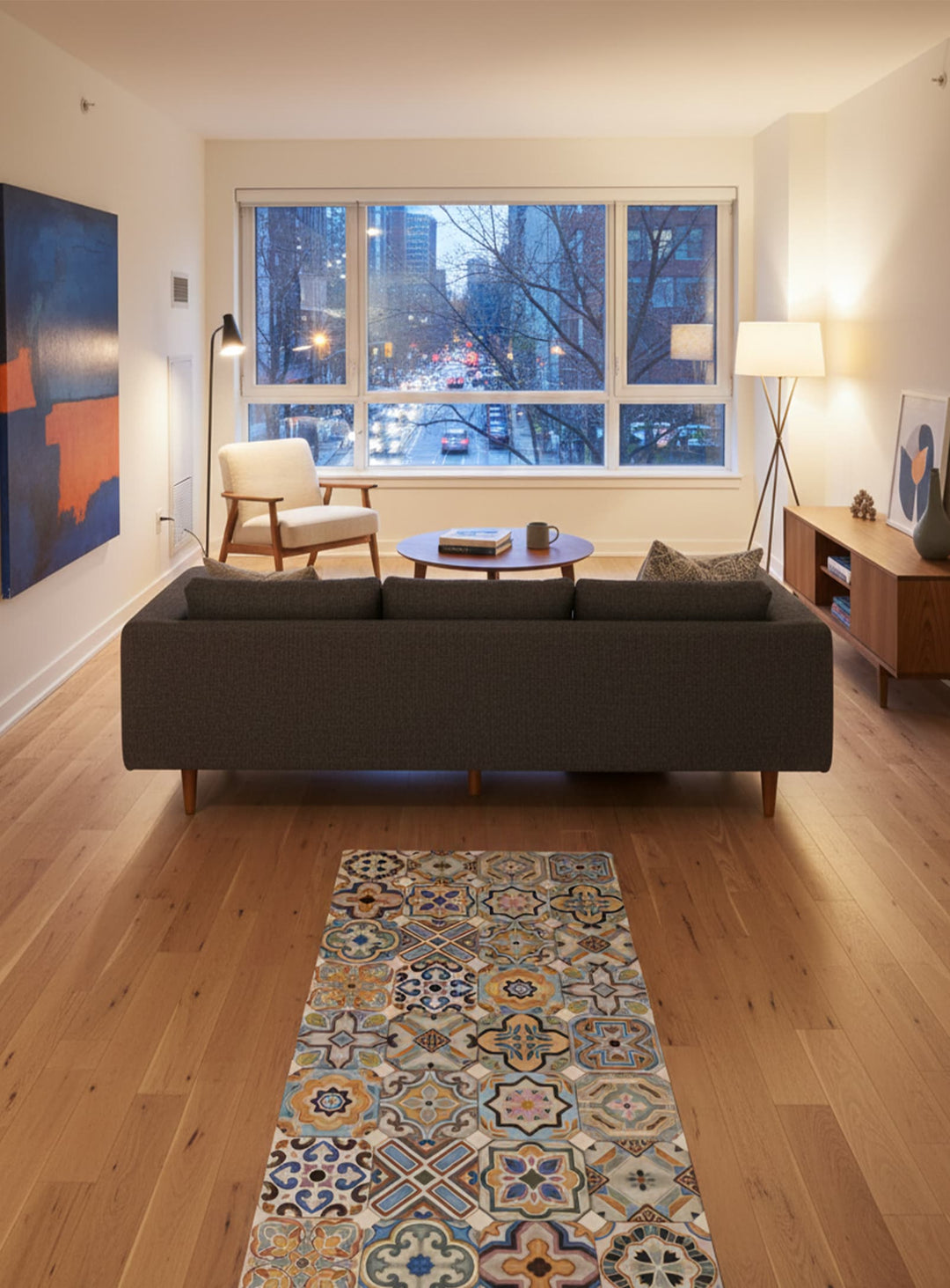 Tapis en vinyle Adama Alma Porto, résistants à l’eau et aux déversements.