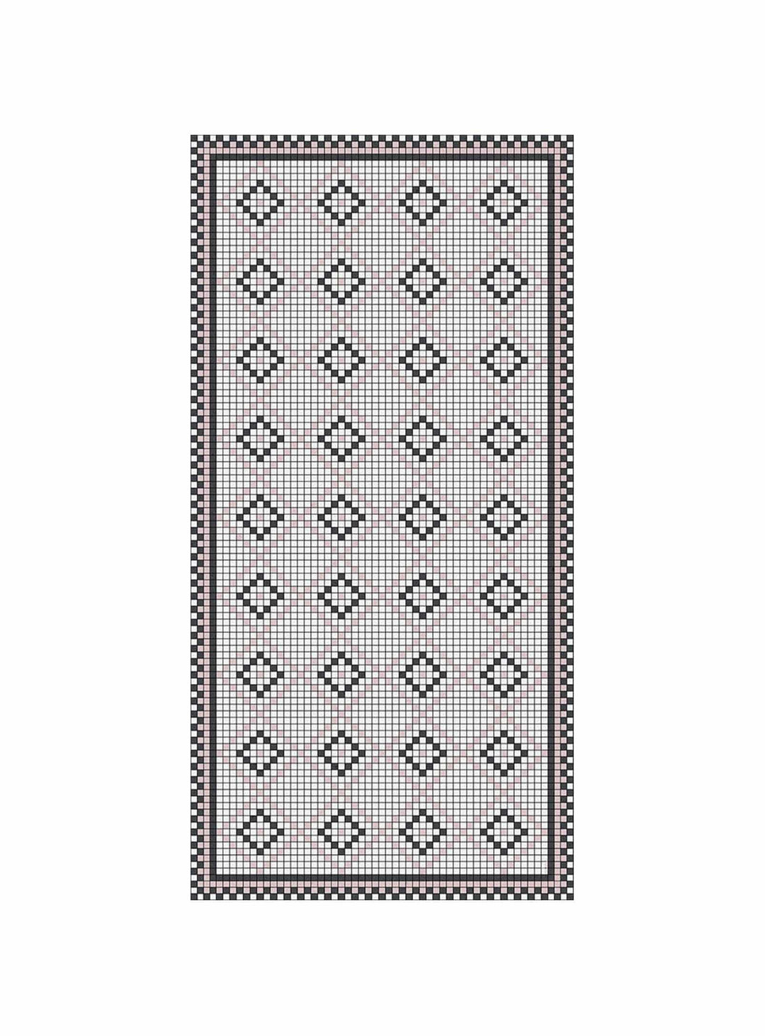 Tapis en vinyle Roma d'Adama Alma, résistant à l’eau et parfait pour zones fréquentées. rose