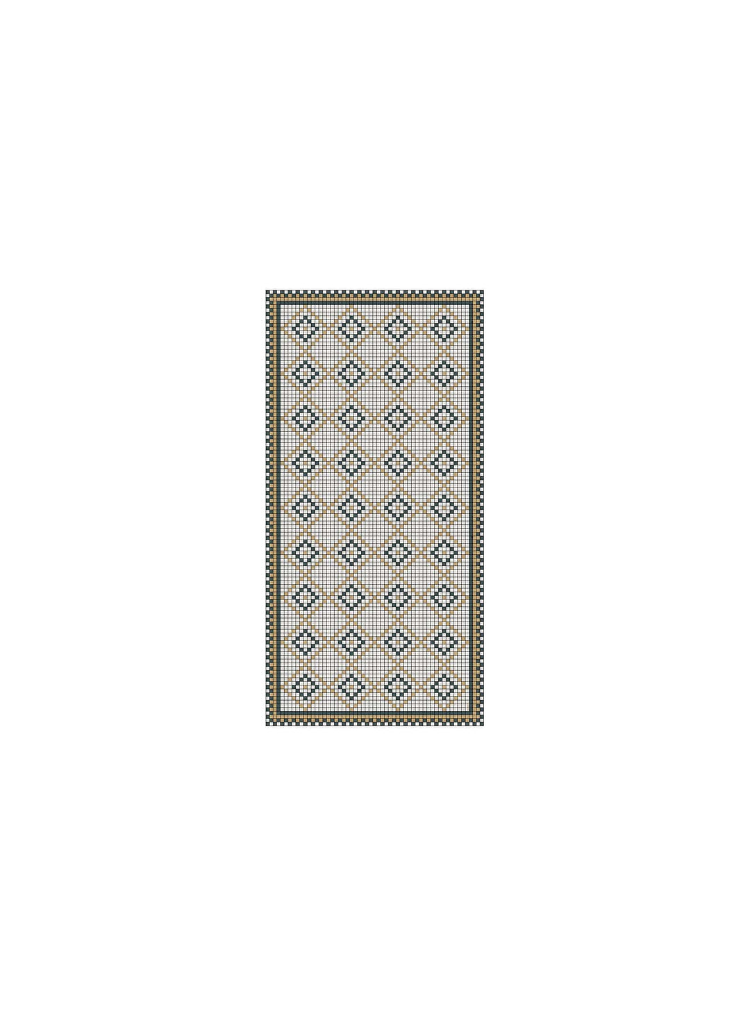 Chemins de table en vinyle Adama Alma Tuiles, parfaits pour repas et réceptions. roma jaune