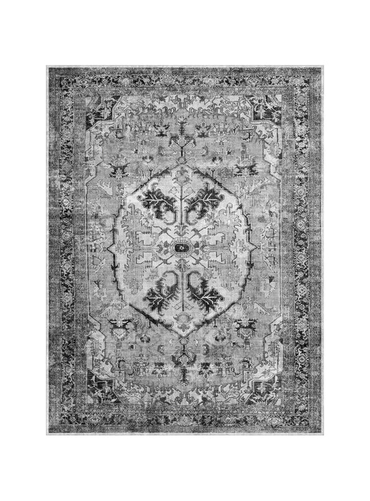 Tapis en vinyle Samuel Adama Alma, résistant à l’eau pour un intérieur sans souci. noir