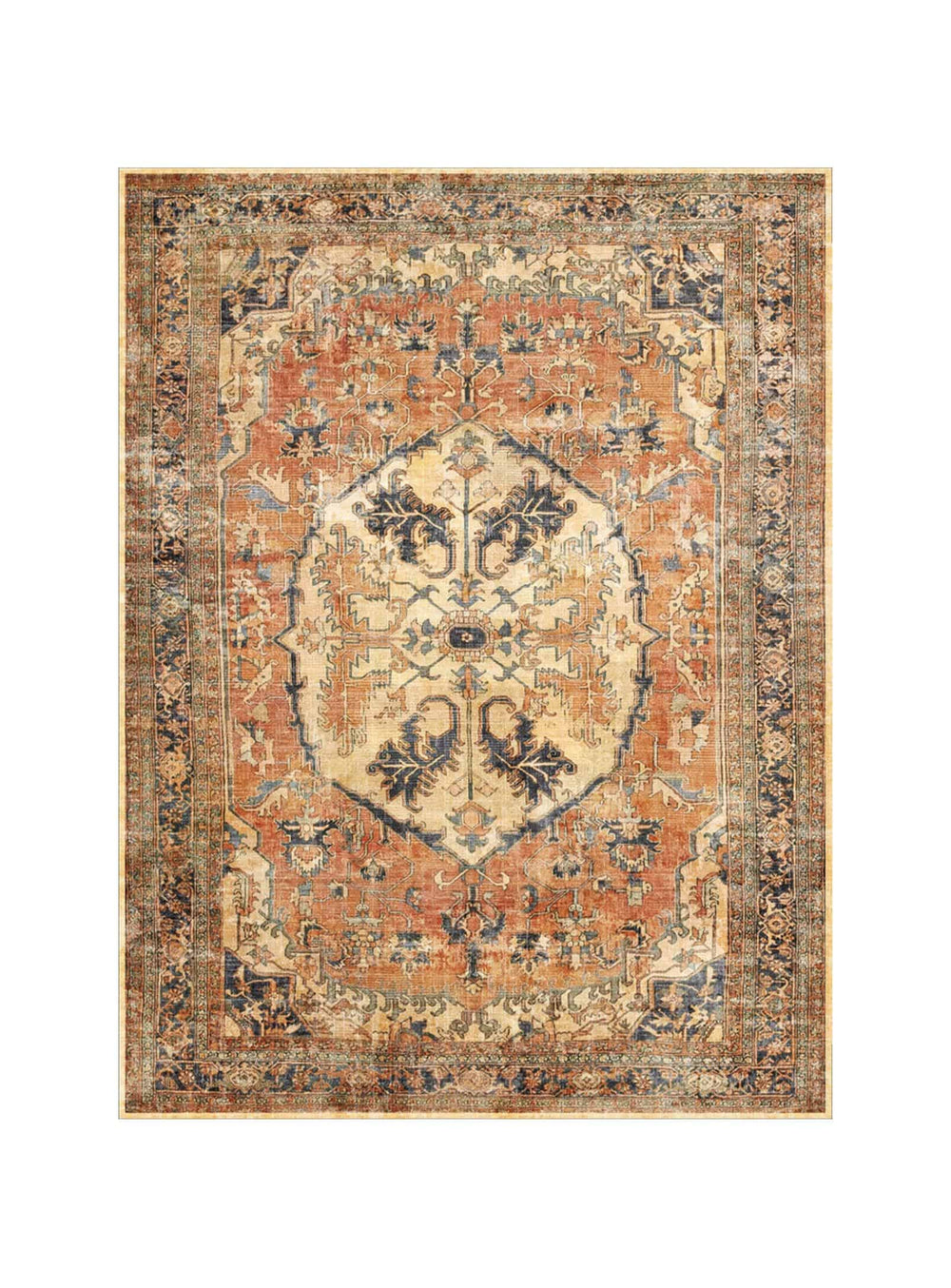 Tapis en vinyle Samuel Adama Alma, durable et antidérapant pour usage intérieur. orange