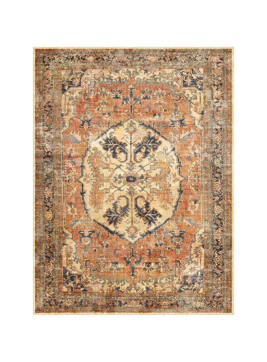 Tapis en vinyle Samuel Adama Alma, durable et antidérapant pour usage intérieur. orange