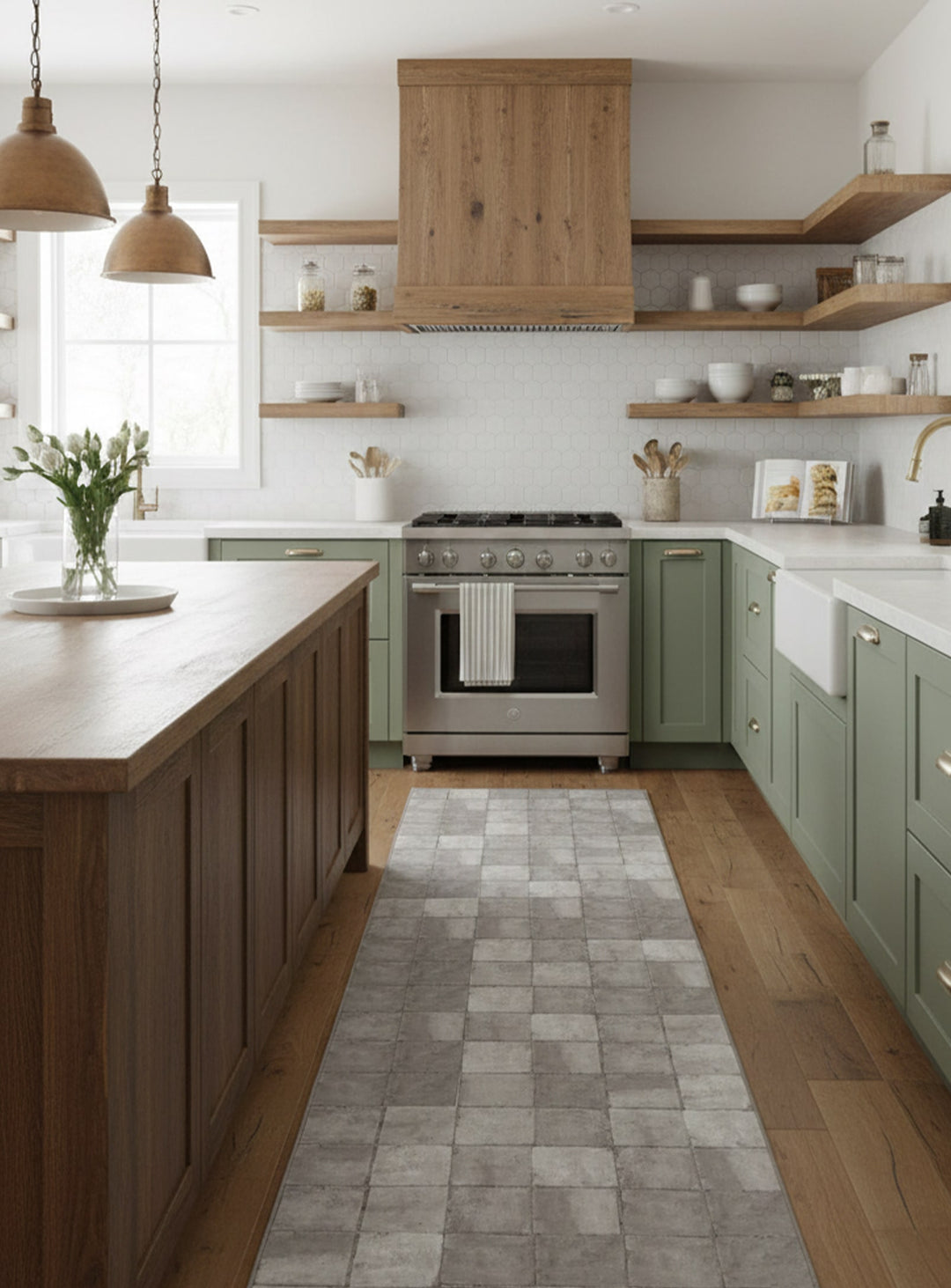 Tapis en vinyle Sett Adama Alma, durable et antidérapant pour un intérieur sécurisé. gris