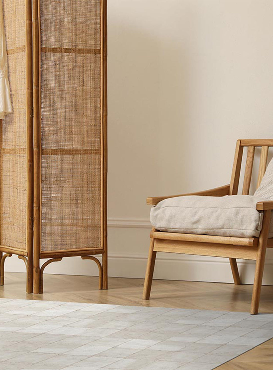 Tapis en vinyle Sett Adama Alma, hypoallergénique et sûr pour animaux et enfants. ocre