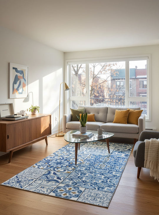 Tapis en vinyle Adama Alma Sevilla, faciles à nettoyer et adaptés aux foyers actifs.