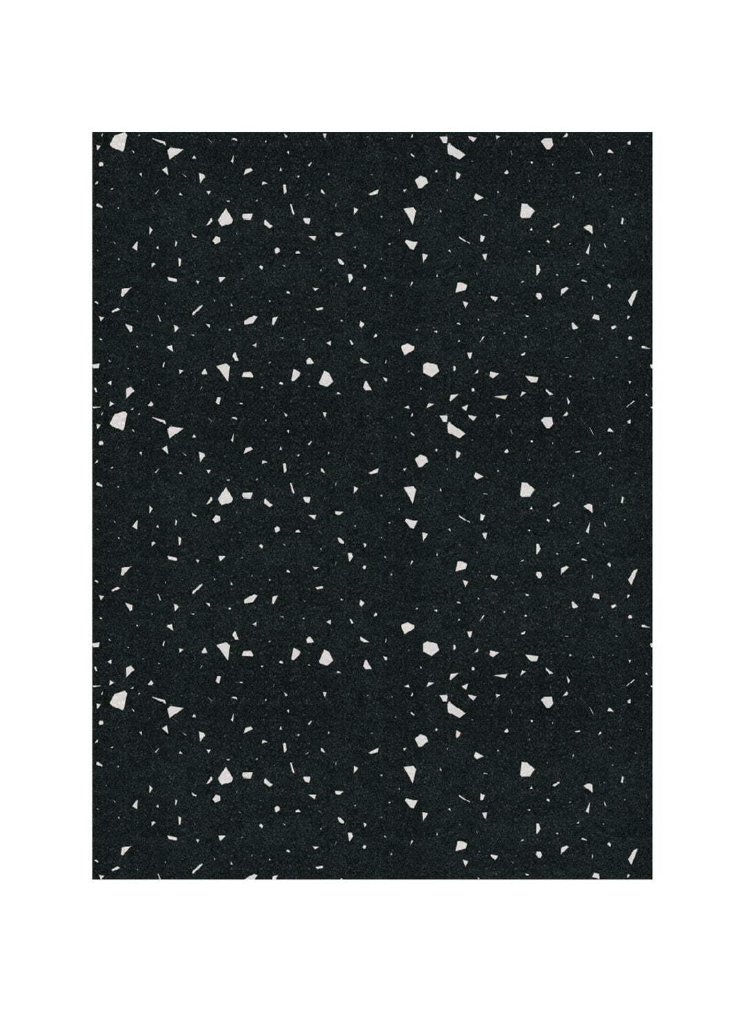 Tapis en vinyle Speckles contemporain, d'Adama Alma, motif graphique et usage quotidien pratique. noir