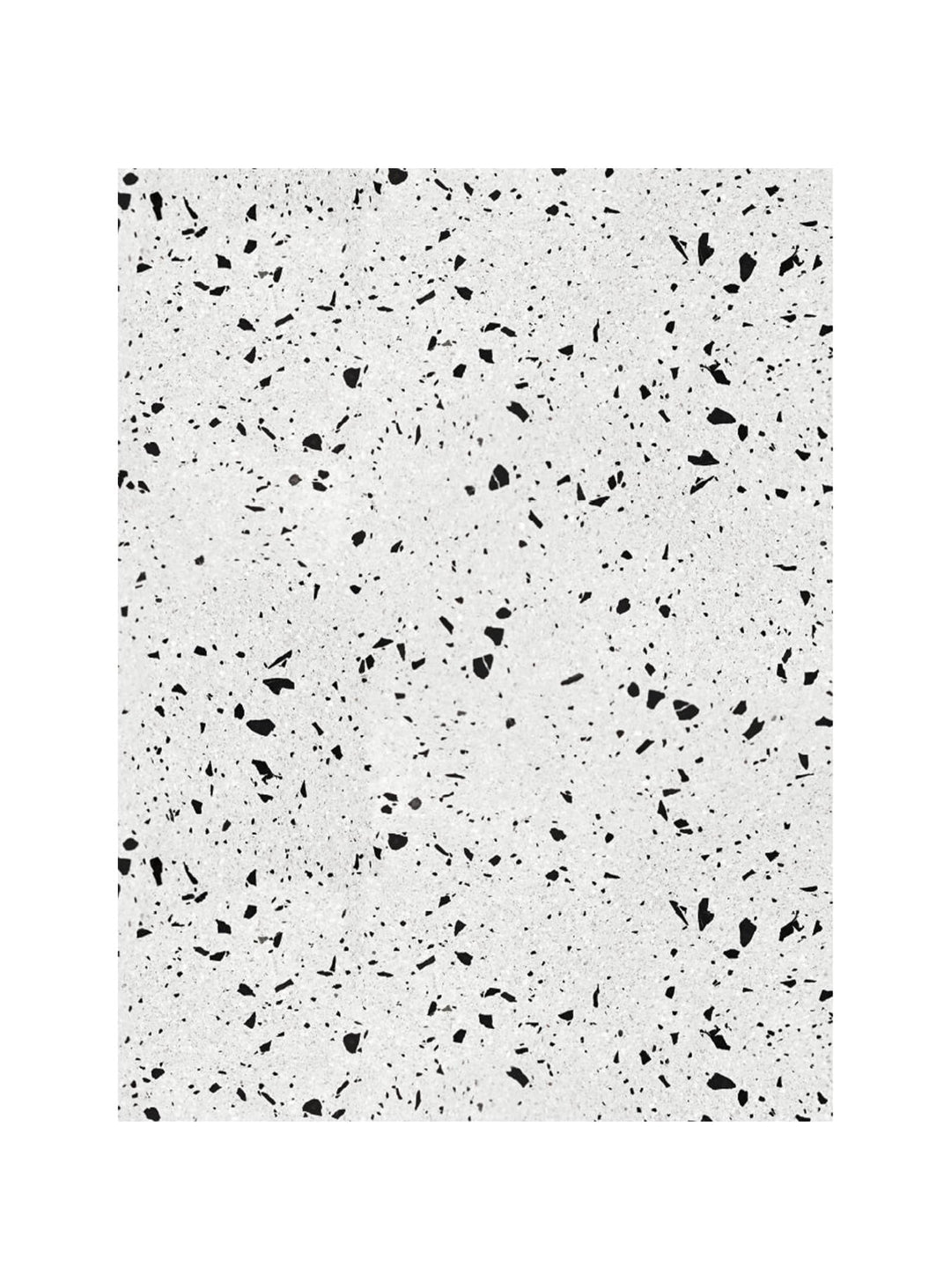 Tapis en vinyle Speckles  d'Adama Alma antidérapant et résistant, idéal pour cuisine ou entrée. blanc