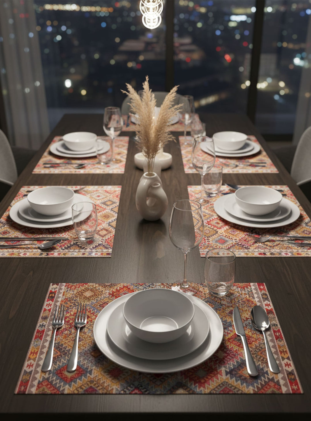 Napperons en vinyle Adama Alma, durables et parfaits pour une table élégante. taco rouge