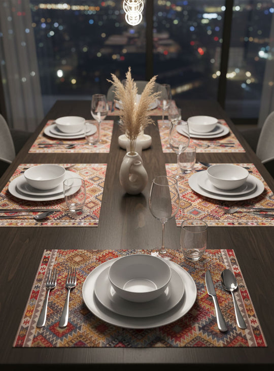 Napperons en vinyle Adama Alma, durables et parfaits pour une table élégante. taco rouge