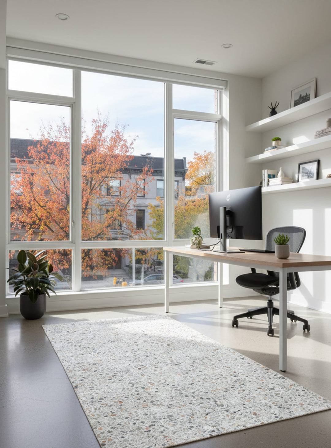 Tapis en vinyle Adama Alma Terrazito, hypoallergéniques et sûrs pour les animaux. ocre