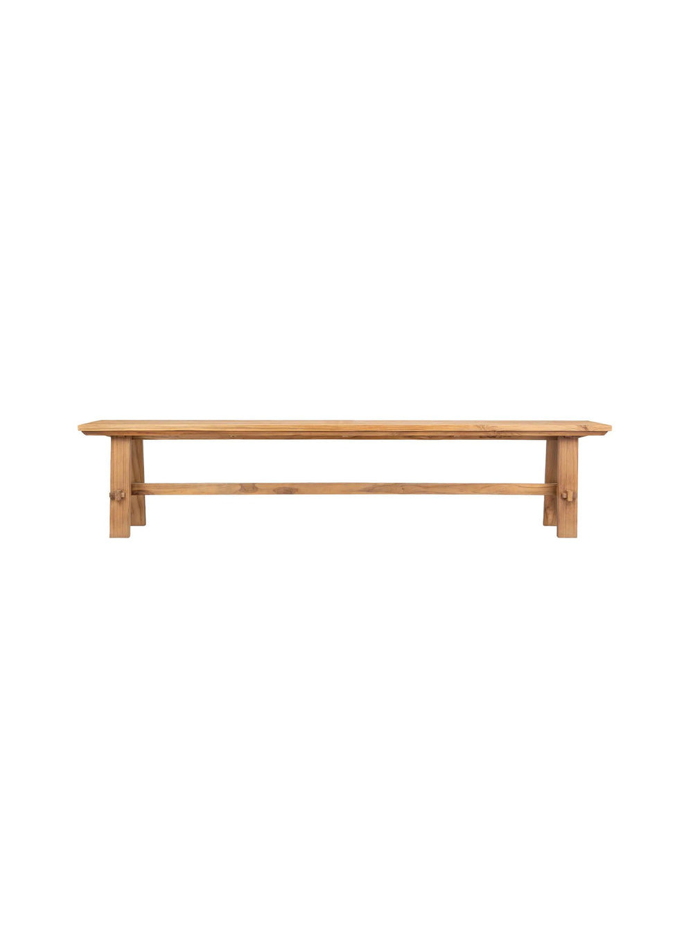 Banc Artisan en bois de teck recyclé, charme rustique et élégance naturelle.